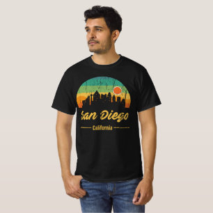 T-shirt Sunset rétro Vintage San Diego City Skyline des a