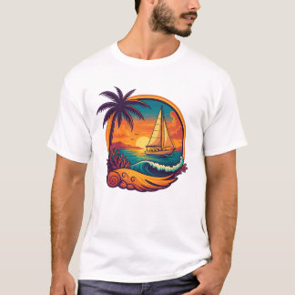 T-shirt Sunset Sailboat