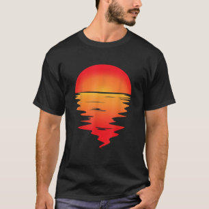 T-shirt Sunset Sea Reflection Art Abstrait Summer Sun