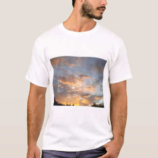 T-shirt Sunset Sky With Warm Clouds Over Horizon At Dusk W