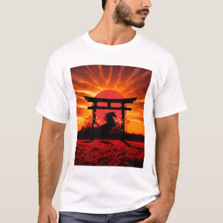 T-shirt Sunset Torii & Horse – Japanese Landscape Art T-sh