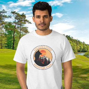 T-shirt Sunset Wolf Art, Parc national de Yellowstone, Cir