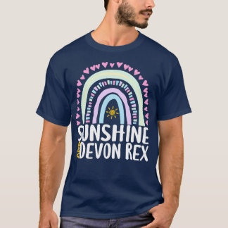 T-shirt Sunshine et Devon Rex Cute Rainbow Cadeau pour fem