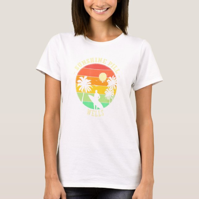 T-shirt Sunshine Pill Wells Summer Maine Tropical Beach (Devant)