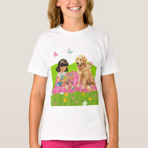T-shirt Sunshine & Storytime – Fille et son chien
