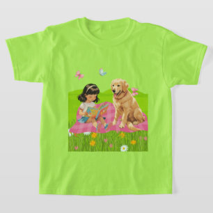 T-shirt Sunshine & Storytime – Fille et son chien