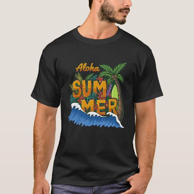 T-shirt Sunshine Summer Palm Trees Beach Vibes Tropical Su (Devant)