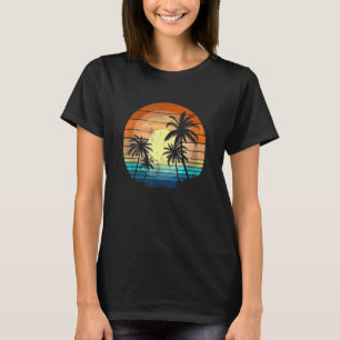 T-shirt Sunshine Summer Vibes Palm Trees Beach Retro Tropi