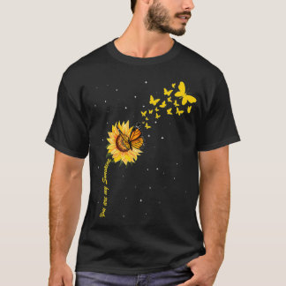 T-shirt Sunshine tournesol Vintage avec papillon Monarch