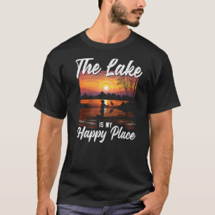 T-shirt Sup Paddleboard Le Lac Est Mon Heureux Lieu Girl S