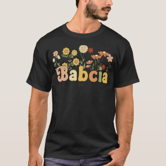 T-shirt Super Babcia Grand-mère Fleurs Babcia Grand-mère