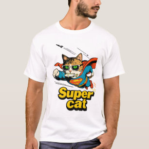 T-shirt Super Chat Volant avec Poisson