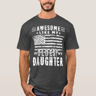 T-shirt Super comme ma fille aînée Fête des pères drôle