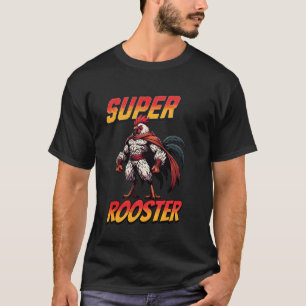 T-shirt Super Coq Héros Poulet Brave Papa Ferme Drôle