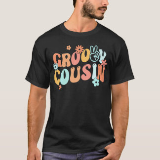 T-shirt Super Cousin Flower Power Hippie Famille Super Vi