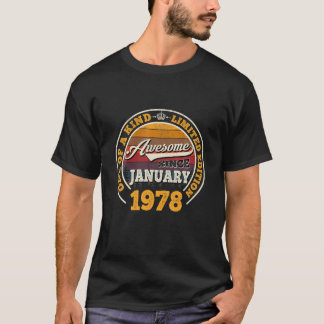 T-shirt Super Depuis Janvier 1978 45E Anniversaire Tee 45