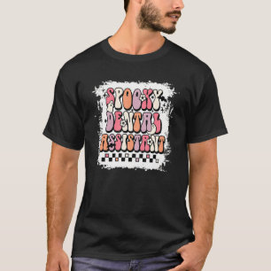 T-shirt Super Éffrayant Dental Assistant Floral Ghost Hall