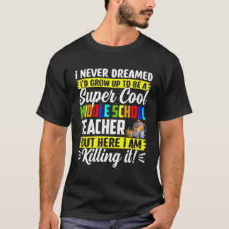 T-shirt Super Enseignant Du Secondaire Retour À L'École Ét