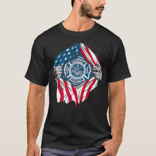 T-shirt Super Firefighter Premier répondeur Héros US Drape