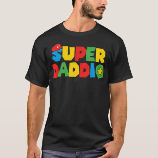 T-shirt Super Gamer Papa Libéré Célébrer Paterly Pow