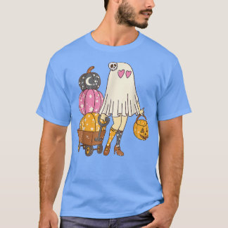 T-shirt Super Ghost Floral Vibes Éffrayantes Hippie Hallo
