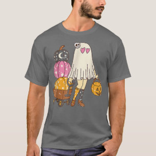 T-shirt Super Ghost Floral Vibes Éffrayantes Hippie Hallo