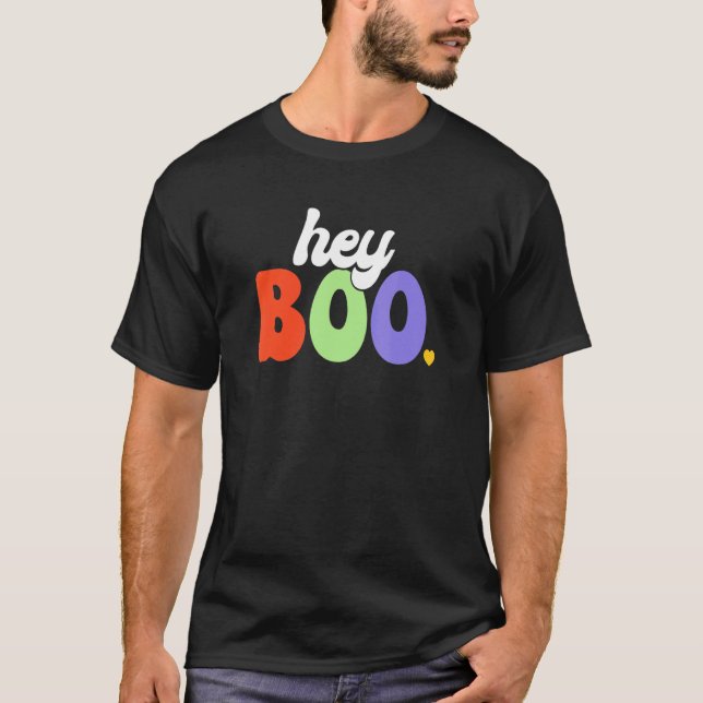 T-shirt Super Ghost Halloween Citrouille Face Hey Boo tend (Devant)