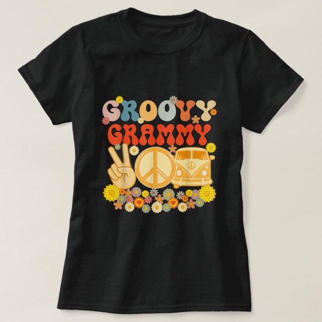 T-shirt Super Grammy Retro Matching Baby shower familial M (Design devant)