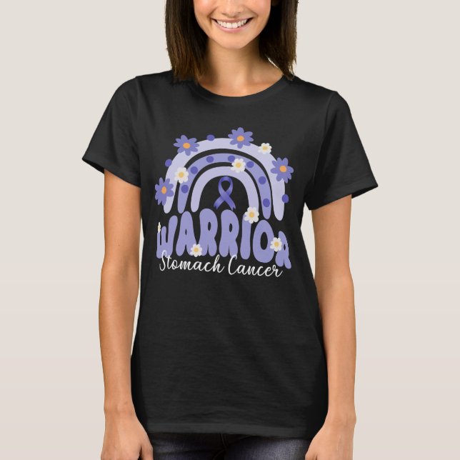 T-shirt super guerrier du cancer de l'estomac arc-en-ciel  (Devant)