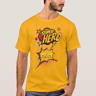 T-shirt Super Hero Mom Comic Style de livre