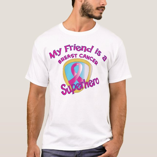 T-shirt Super héros de cancer du sein d'ami (Devant)