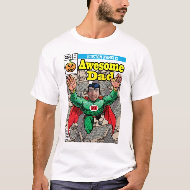 T-shirt Super héros personnalisable de style comique (Devant)