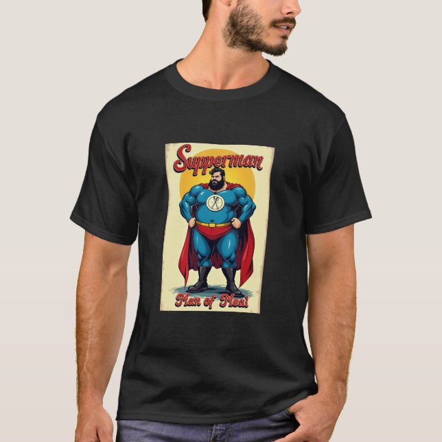 T-shirt Super Héros Supperman Homme de Meal Drôle Nouveaut (Devant)