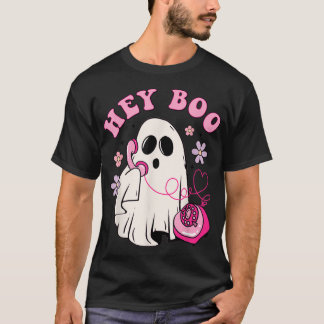 T-shirt Super Hey Boo Cute Ghost Funny Halloween Filles