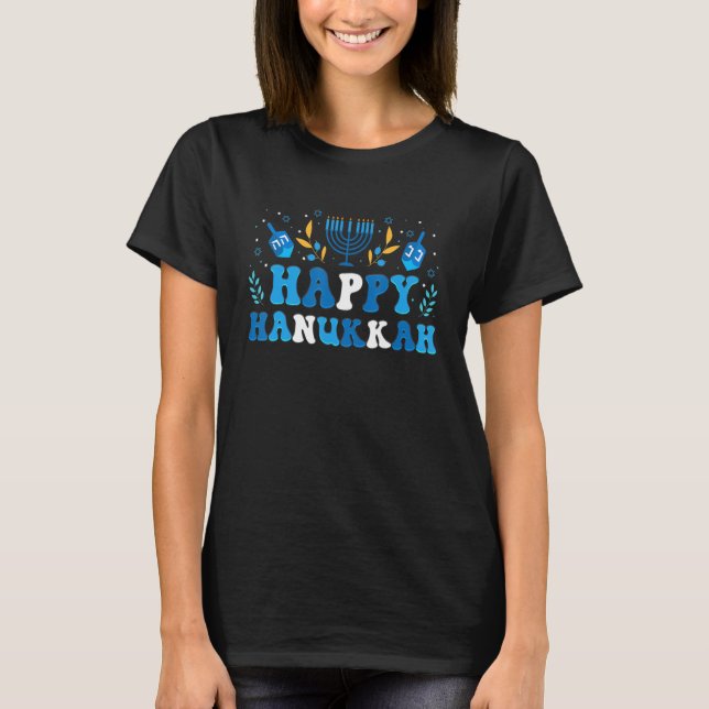 T-shirt Super Joyeux Hanoukka Juif Dreidel Challah Matzo (Devant)