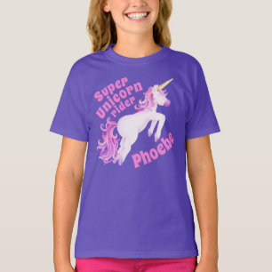 T-shirt Super licorne rider rose licorne whimsy art