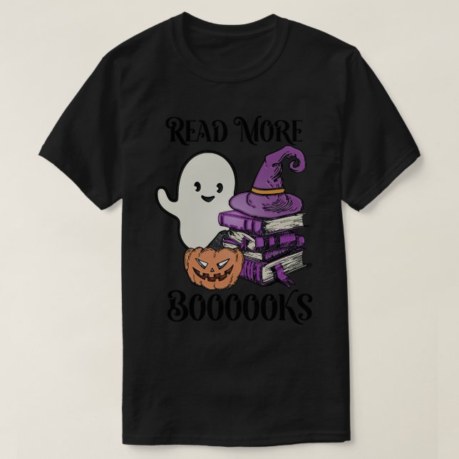 T-shirt Super Lire Plus Livres Joli Ghost Boo Funny Hallow (Design devant)