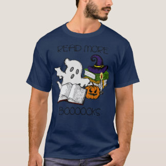 T-shirt Super Lire Plus Livres Joli Ghost Boo Funny Hallow