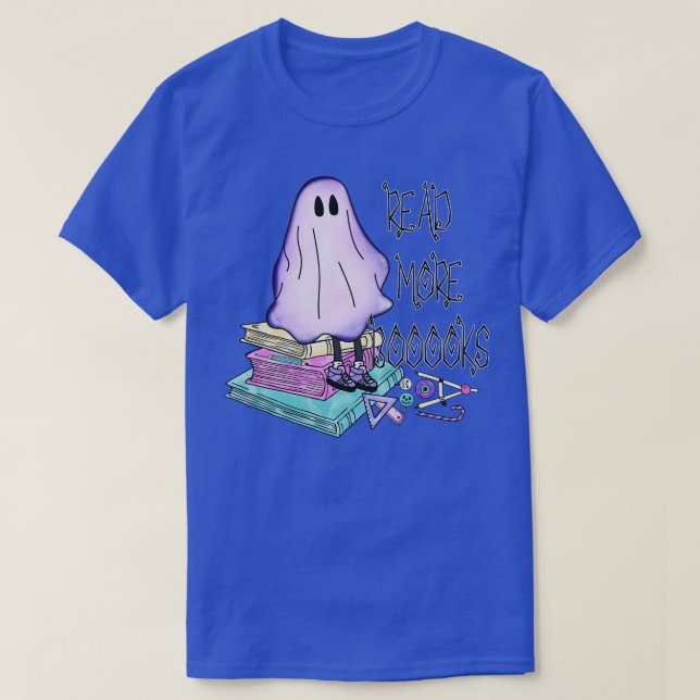 T-shirt Super Lire Plus Livres Joli Ghost Boo Funny Hallow (Design devant)