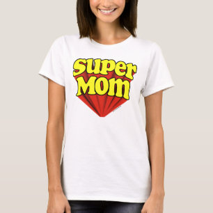 T-shirt Super Maman Rouge/Jaune/Bleu Superhero Fête des Mè