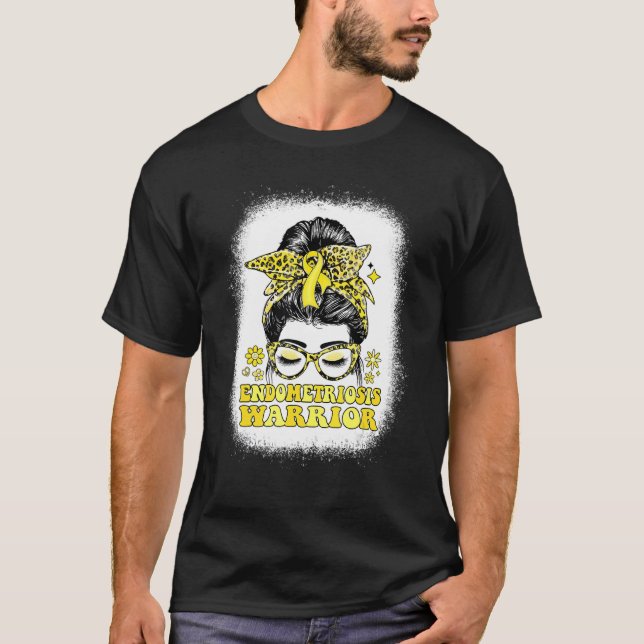 T-shirt Super Messy Bun Femmes Jaune Ribbon Endometriose (Devant)