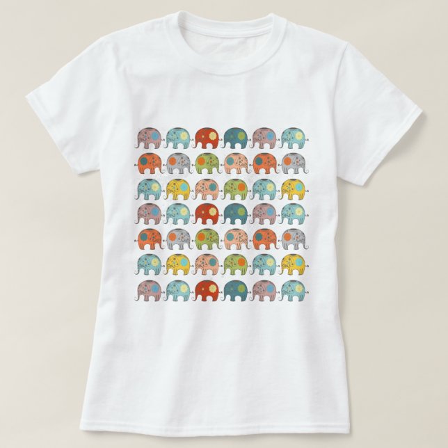 T-shirt Super mignon cirque tendance éléphant indien (Design devant)