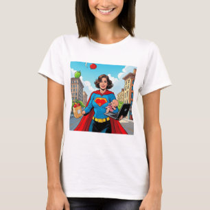 T-shirt "Super Mom" Retro style bande dessinée