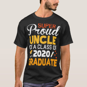 T-shirt Super Oncle Fier D'Une Classe De 2020 Diplômés Sen