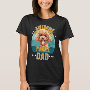 T-shirt Super papa caniche rétro coucher de soleil père ch