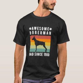 T-shirt Super papa doberman depuis 1980 Rétro propriétaire