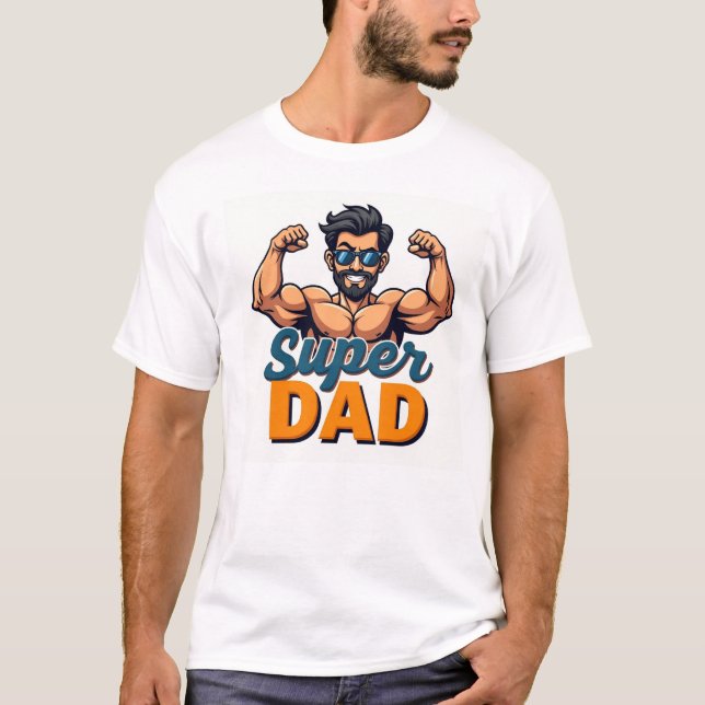 T-shirt Super Papa Flex - Drôle cadeau de fête des (Devant)