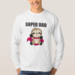 T-shirt Super Papa Hero Funny Sloth Papa Père