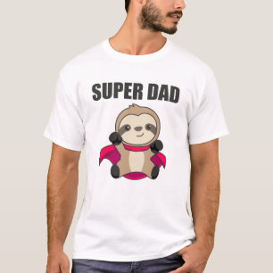 T-shirt Super Papa Hero Funny Sloth Papa Père