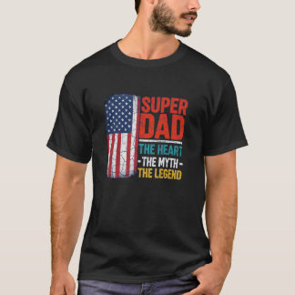 T-shirt Super Papa Le Cœur Le Mythe La Légende